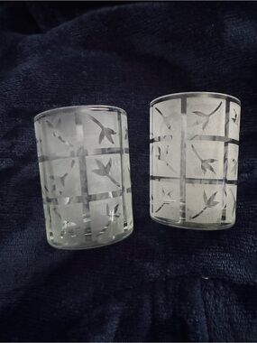 PartyLite Frosted Glass Votive Holders - bamboo lantern collection